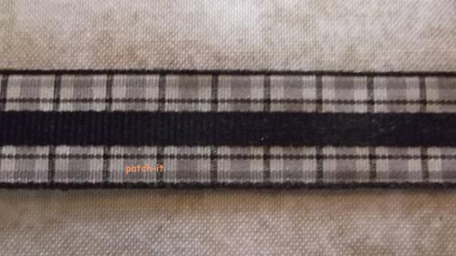 Webband - kariert - schwarz-grau 15mm