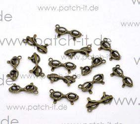 Charms "Brille" altmessing