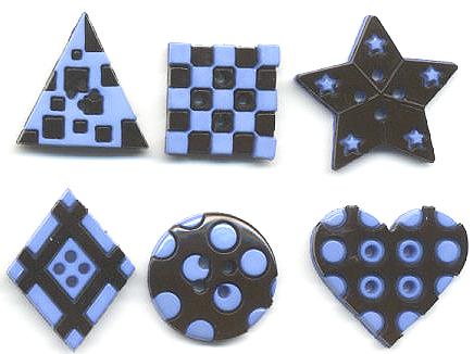 Geometric Buttons - black-blue