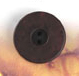 Hoher Knopf aus wolkigem Material - Braun 25mm