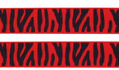Ripsband Zebra - red-black 16mm