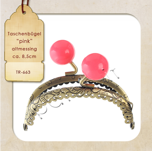 Taschenbügel altmessing - pink - TR-663