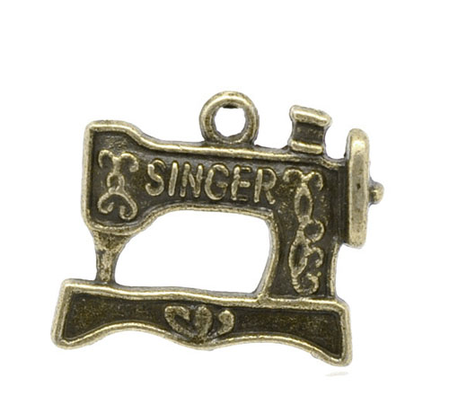 Charms \"Singer Nähmaschine\" - altmessing