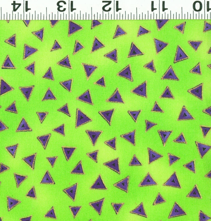Laurel Burch Basics - Triangle - green-lilac
