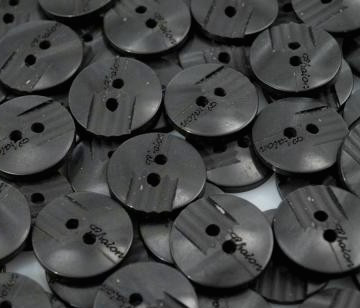 Kunststoffknopf - schwarz-grau - 22mm