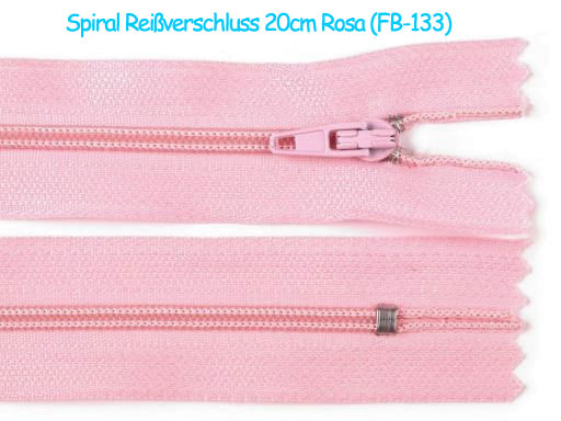 Reißverschluss - 20cm - rosa