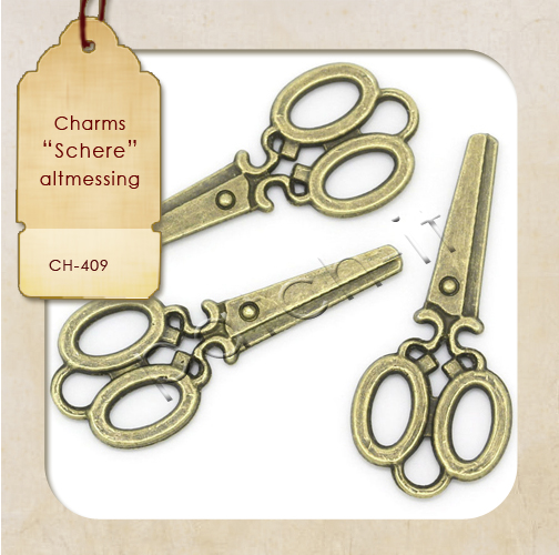 Charms "Schere" altmessing