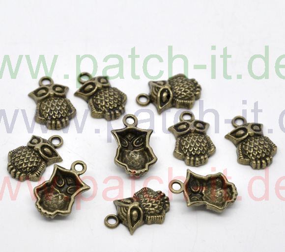 Charms \"mini Eule\" - altmessing