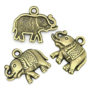 Charms "Elephant" altmessing
