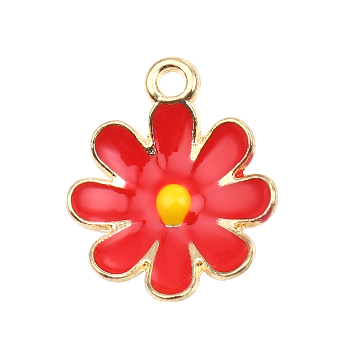 Charms \"Blume\" - rot-gold