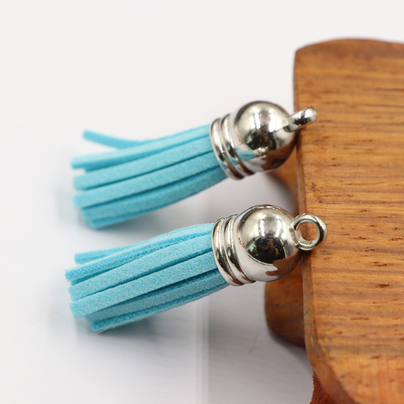 Charms "Tassel" - silber-turquoise