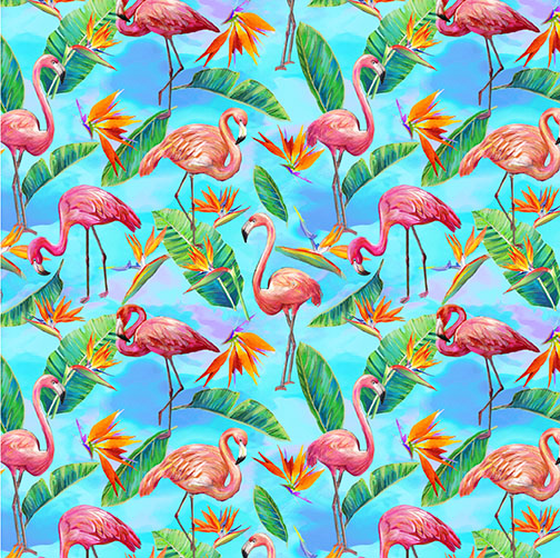 Fabulous Flamingoes - Small Flamingos  - blue