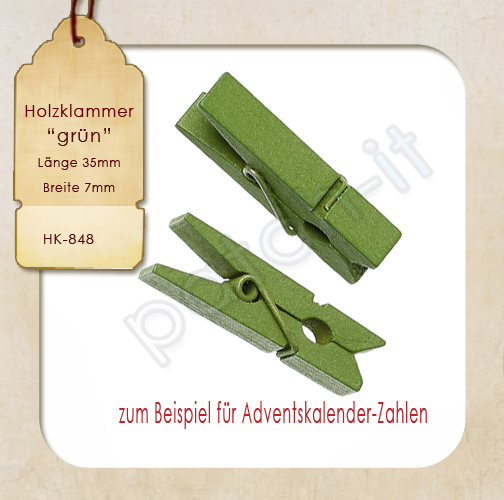 Holzklammer - grün 35mm