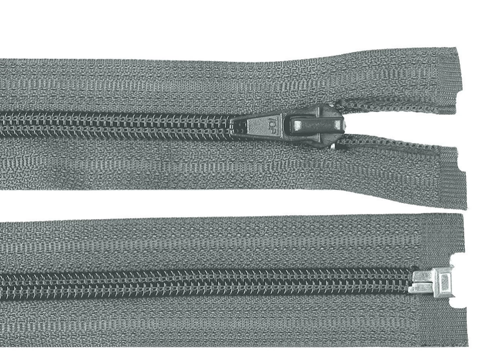 Reissverschluss 45cm - teilbar - grau