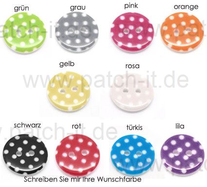 Polka Dots - Kunststoffknöpfe rund - verschiedene Farben