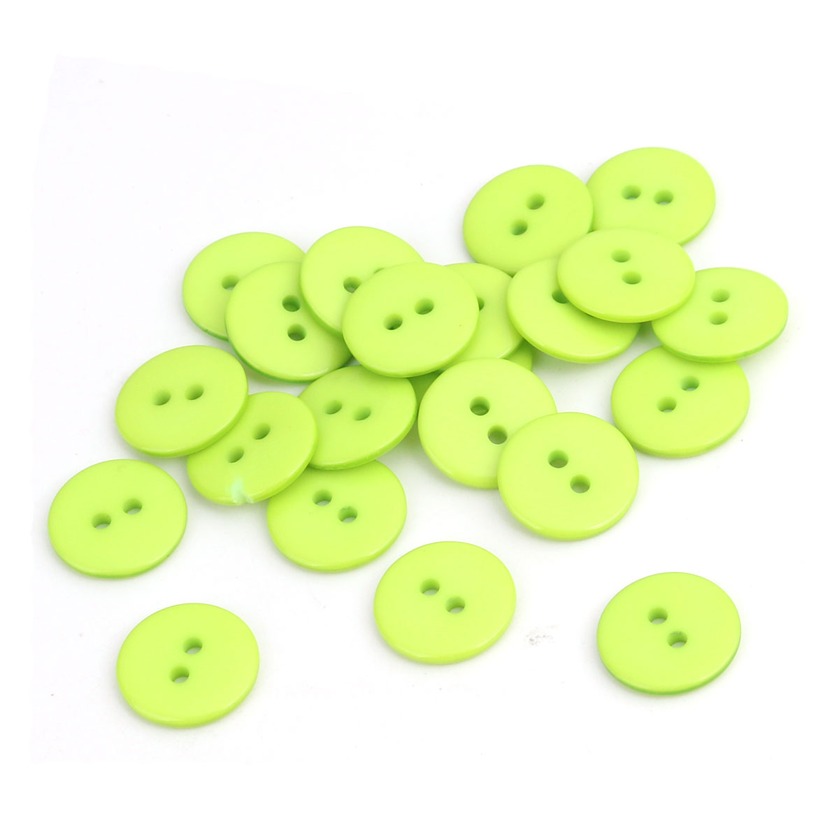 Kunststoff Knopf 15mm - rund-apfelgrün