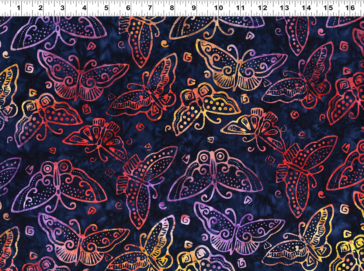 Flying Colors Batiks - Flutterbye - multi color