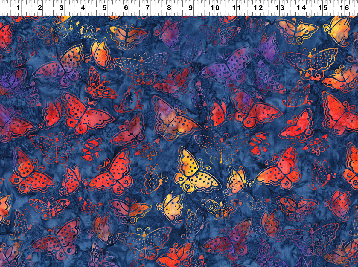Flying Colors Batiks - Small Flutterbye - multi color