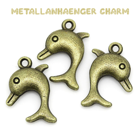 Charms "Delfin" altmessing