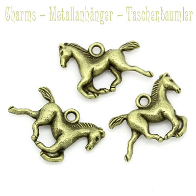 Charms "Pferd" altmessing