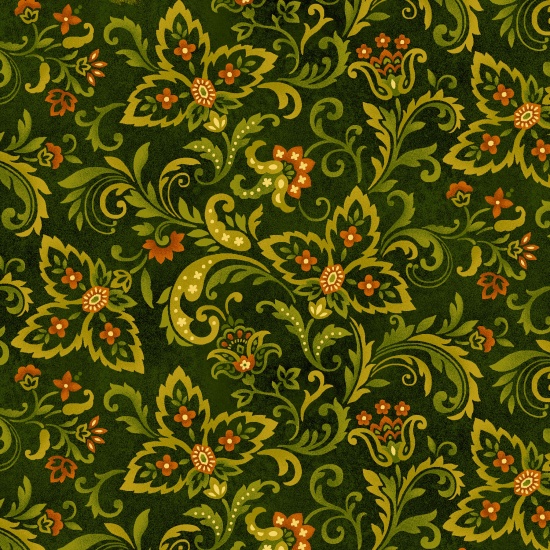 Autumn Album - Paisley with Flourishes - green
