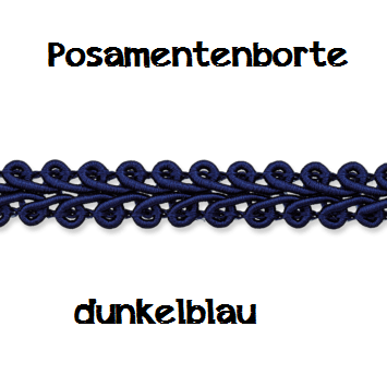 Posamentenborte - 10mm - dunkelblau