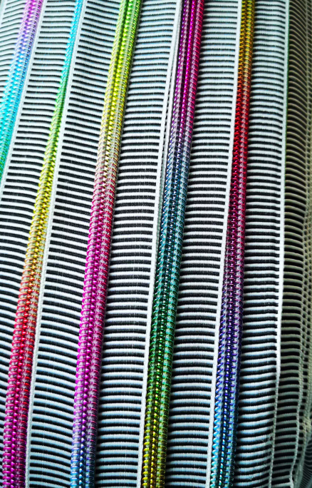 Reissverschluss metallisiert - rainbow-stripes