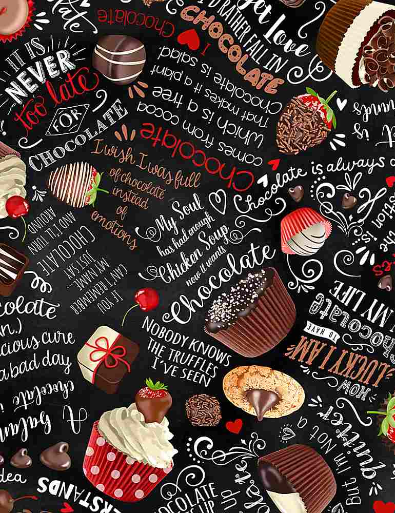 Chocolate Lover Text - black