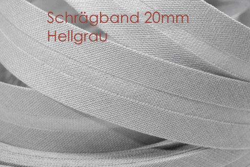 Schrägband 20mm - hellgrau