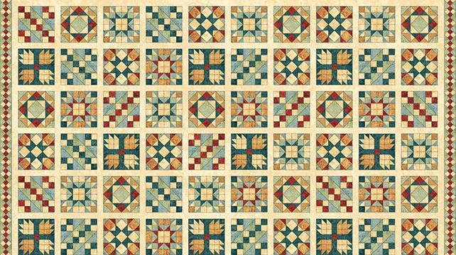 A Stitch in Time - Quilt Blocks - copper
