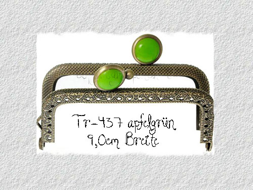 Taschenbügel altmessing - 9,0cm - TR-437 grün