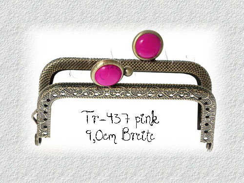 Taschenbügel altmessing - 9,0cm - TR-437 pink