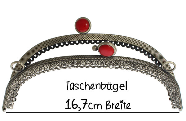 Taschenbügel 16,5cm rot- TR-6642
