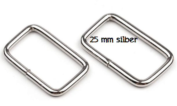 Metallring rechteckig - 25mm - silber