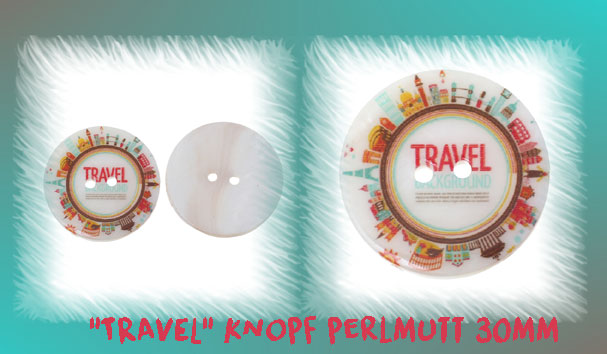 Travel Knopf - perlmutt