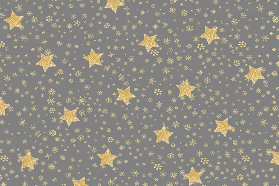 Christmas Stars - grey-gold