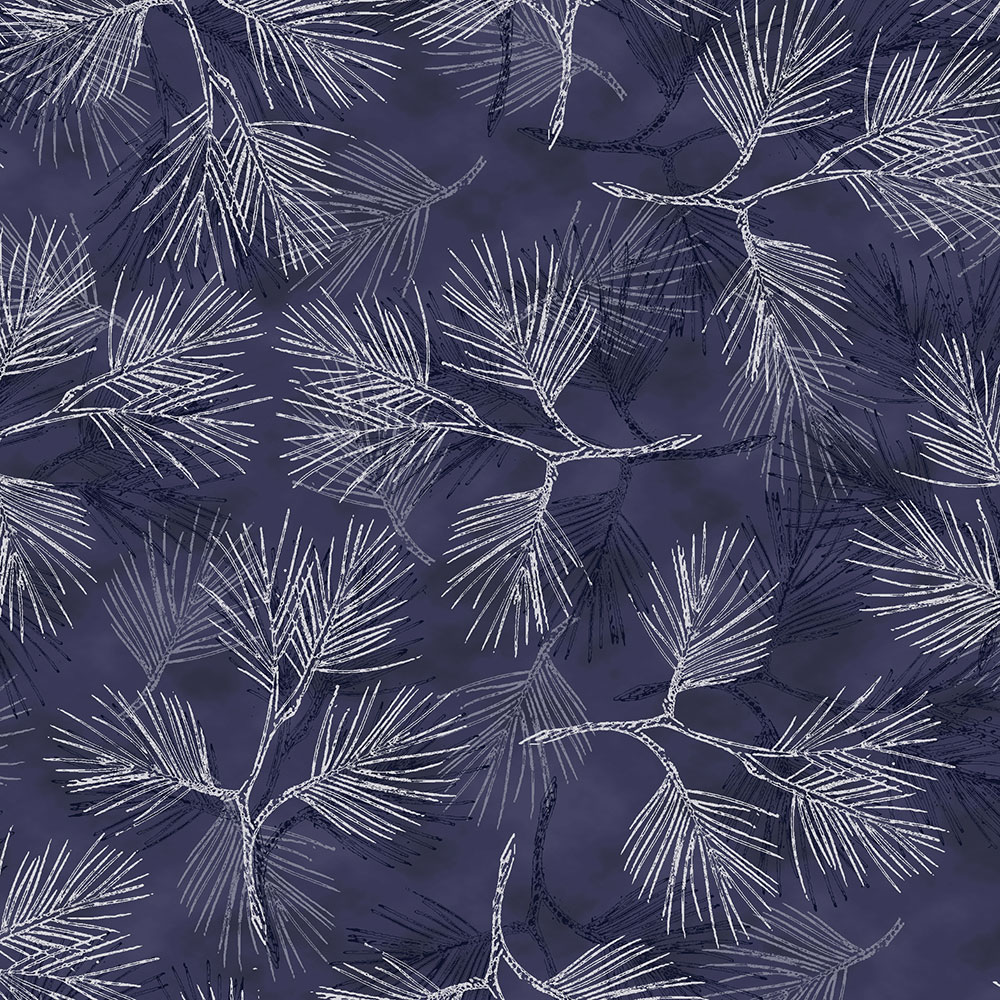 Magic Christmas - Pine Branches - blue-silver