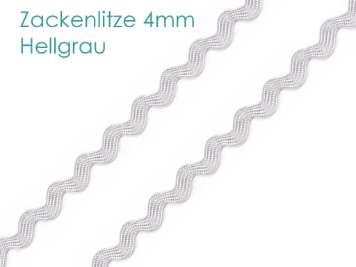 Zackenlitze 4mm - hellgrau