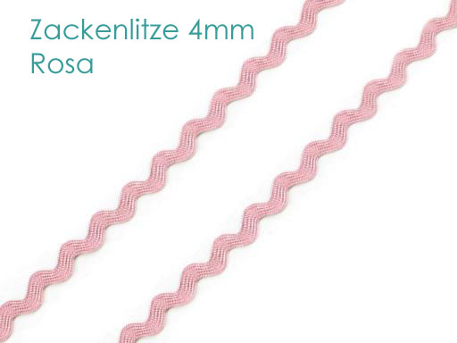 Zackenlitze 4mm - rosa