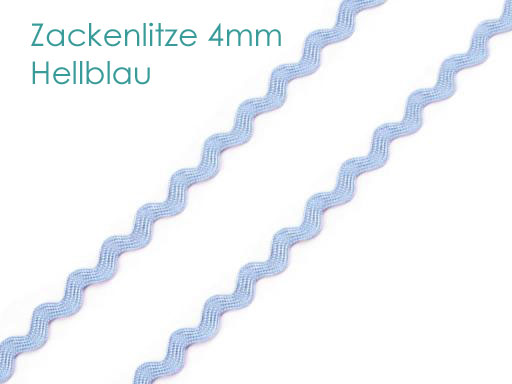 Zackenlitze 4mm - hellblau