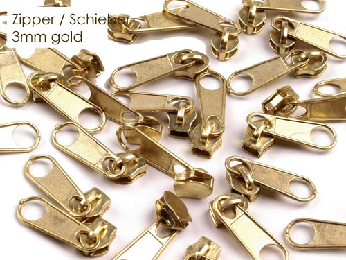 Zipper - 3mm - gold